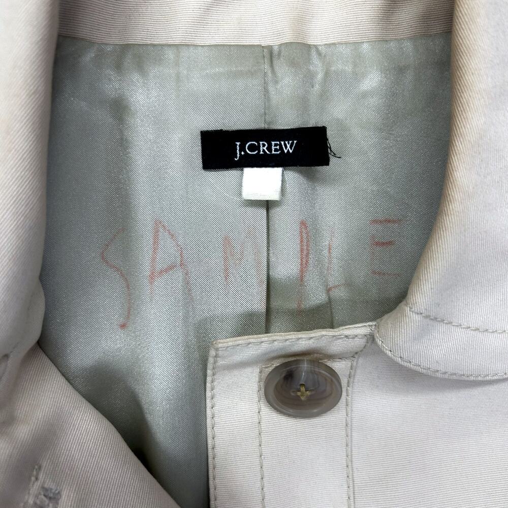 RARE Y2K J.Crew SAMPLE Tailored Trench Coat Classic Khaki Belted Pre-Production - Picture 3 of 16